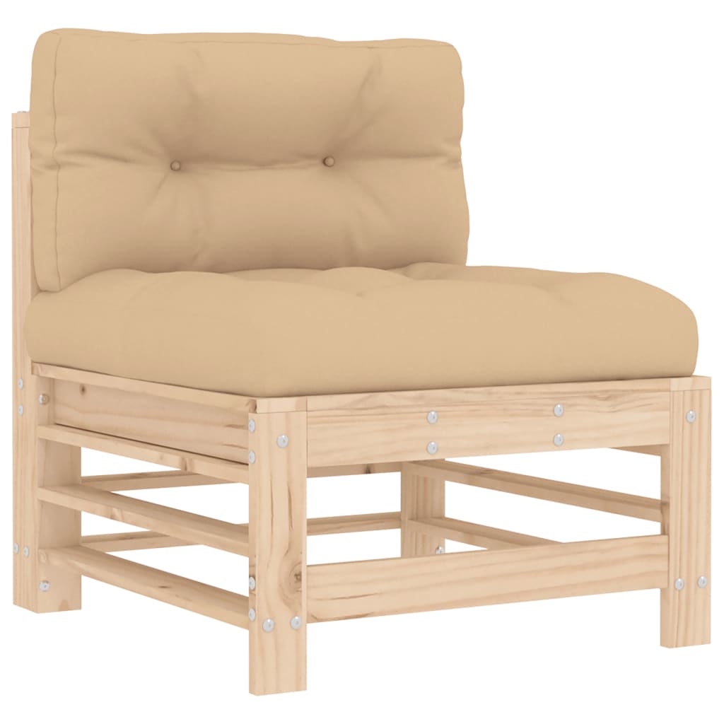 vidaXL 7-delige Loungeset met kussens massief teak