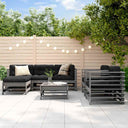 vidaXL 7-delige Loungeset met kussens massief teak