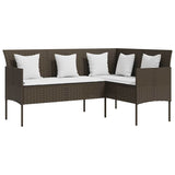 vidaXL L-Shaped Poly Rattan Lounge Sofa with Cushions Grey