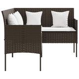 vidaXL L-Shaped Poly Rattan Lounge Sofa with Cushions Grey