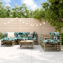 vidaXL 7-delige Loungeset met kussens massief teak