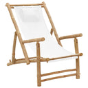 vidaXL Patio Chair bamboo and canvas cream white