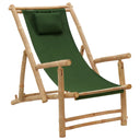 vidaXL Patio Chair bamboo and canvas cream white