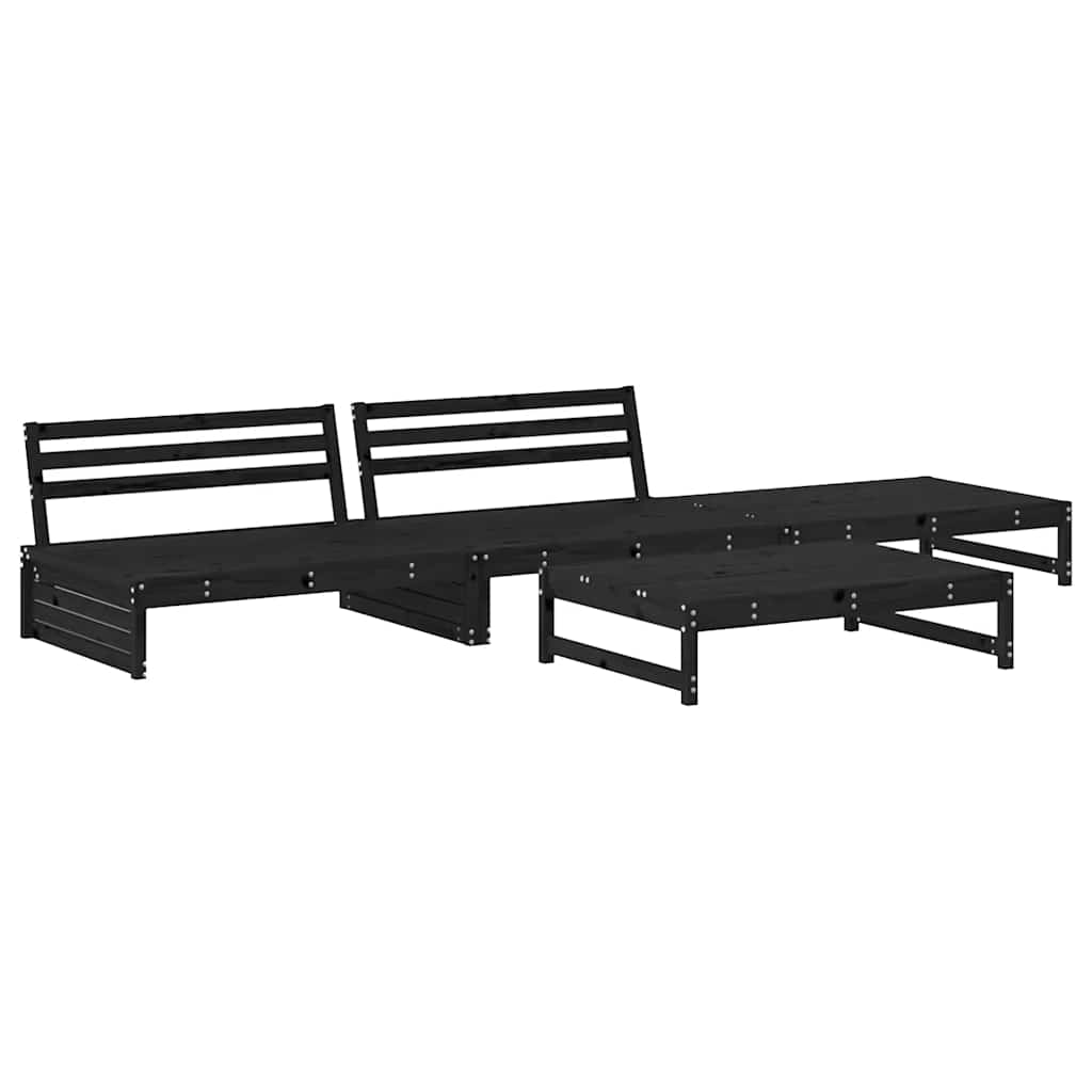 vidaXL 4-Piece Lounge Set with Cushions Solid Wood