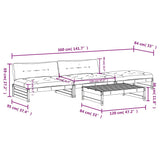 vidaXL 4-Piece Lounge Set with Cushions Solid Wood