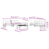 vidaXL 6-delige Loungeset met kussens massief hout