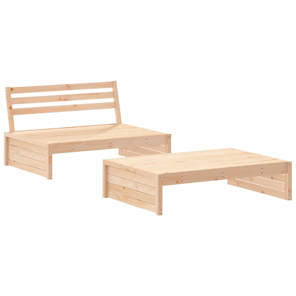 vidaXL 2-Piece Lounge Set with Cushions Solid Pine