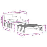 vidaXL 2-Piece Lounge Set with Cushions Solid Pine