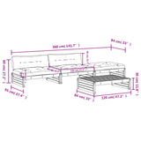 vidaXL 4-Piece Lounge Set with Cushions Solid Wood