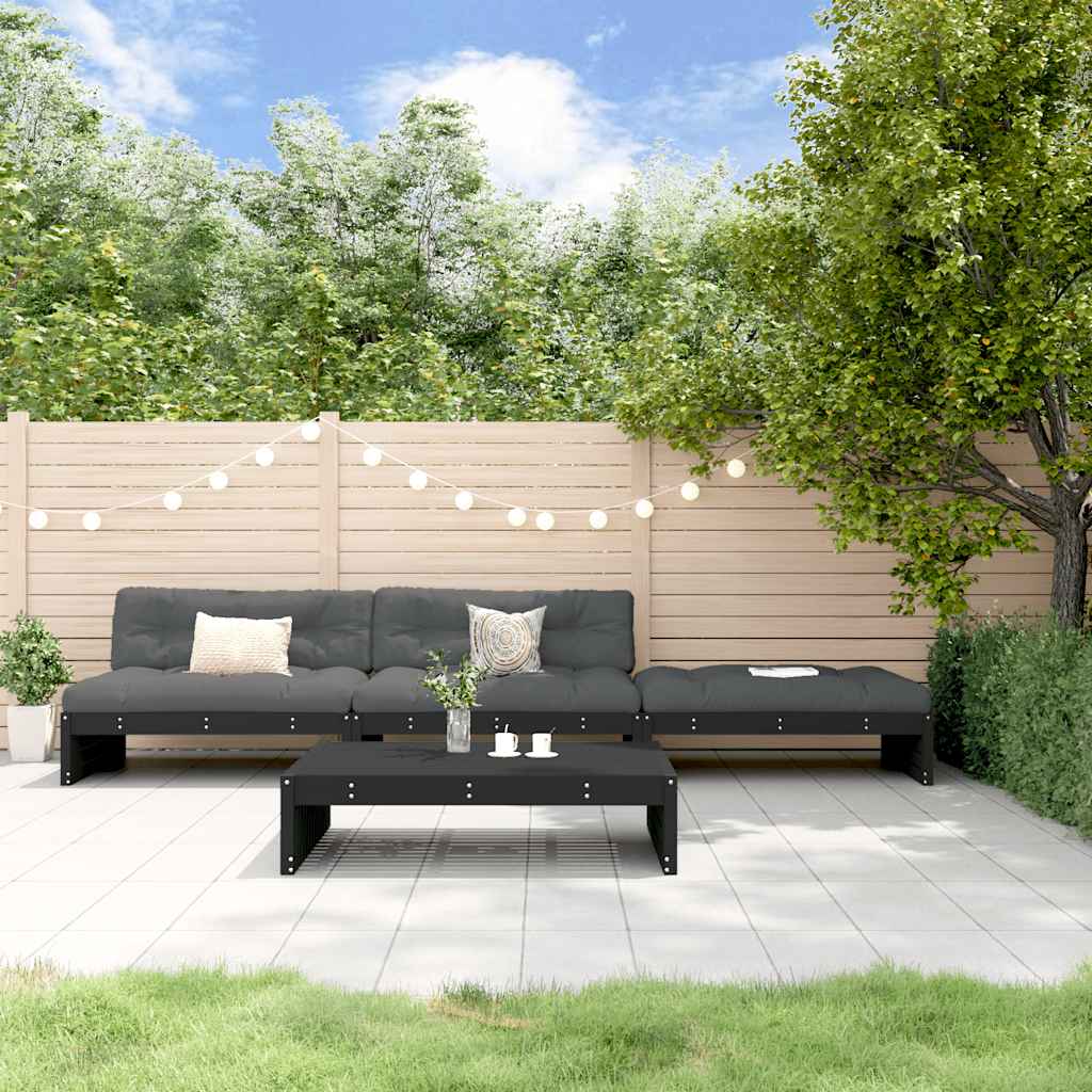 vidaXL 4-Piece Lounge Set with Cushions Solid Wood