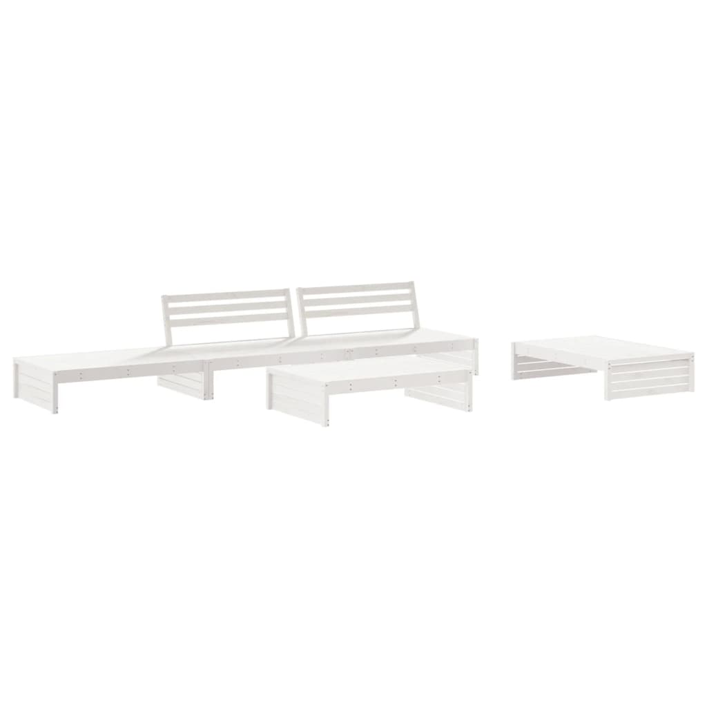 vidaXL 5-delige Loungeset met kussens massief hout