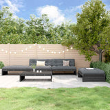 vidaXL 5-delige Loungeset met kussens massief hout