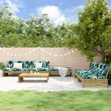 vidaXL 6-delige Loungeset met kussens massief hout