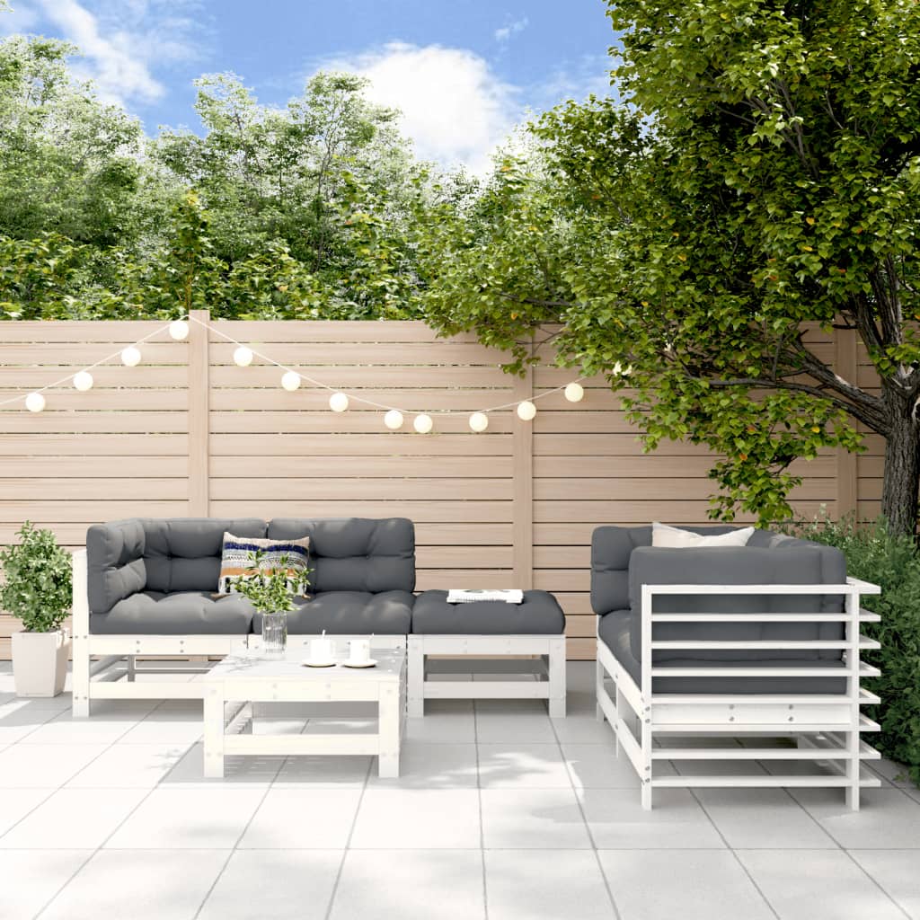 vidaXL 6-delige Loungeset massief grenenhout