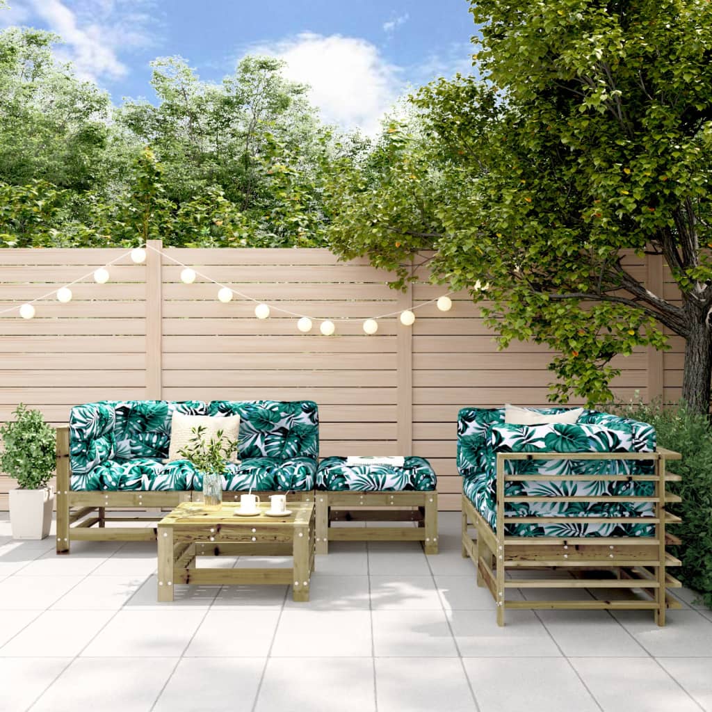 vidaXL 6-delige Loungeset massief grenenhout