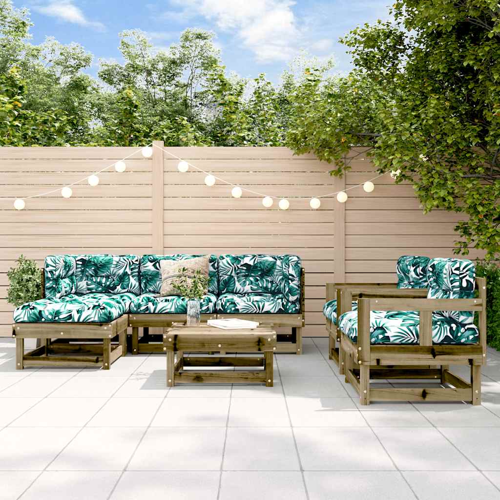vidaXL 7-Piece Lounge Set Solid Pine Wood