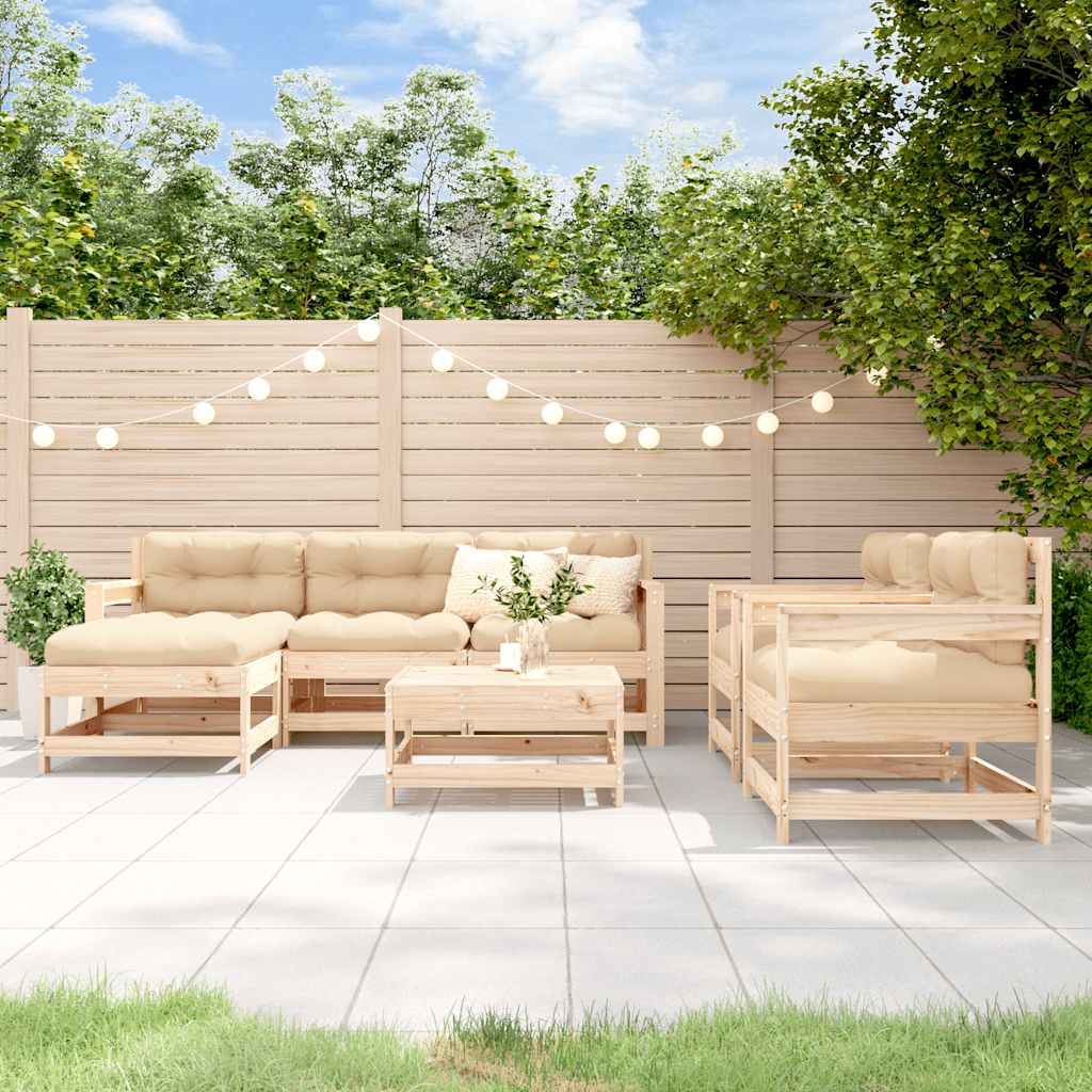 vidaXL 7-delige Loungeset massief grenenhout