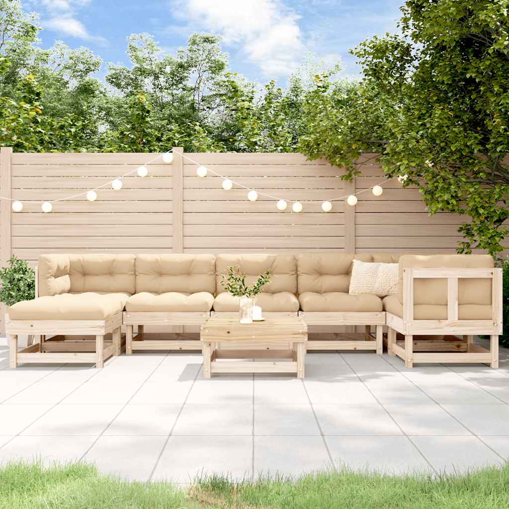 vidaXL 8-delige Loungeset massief grenenhout