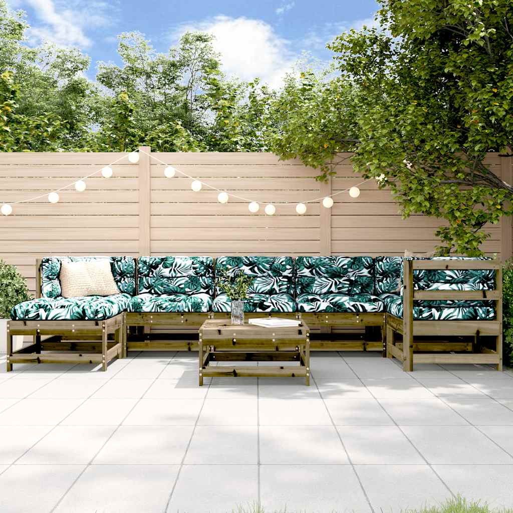 vidaXL 8-delige Loungeset massief grenenhout