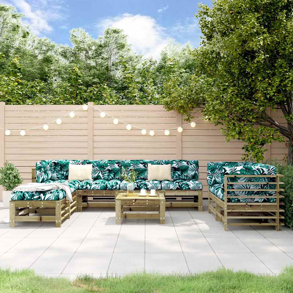 vidaXL 9-piece Lounge Set Solid Pinewood
