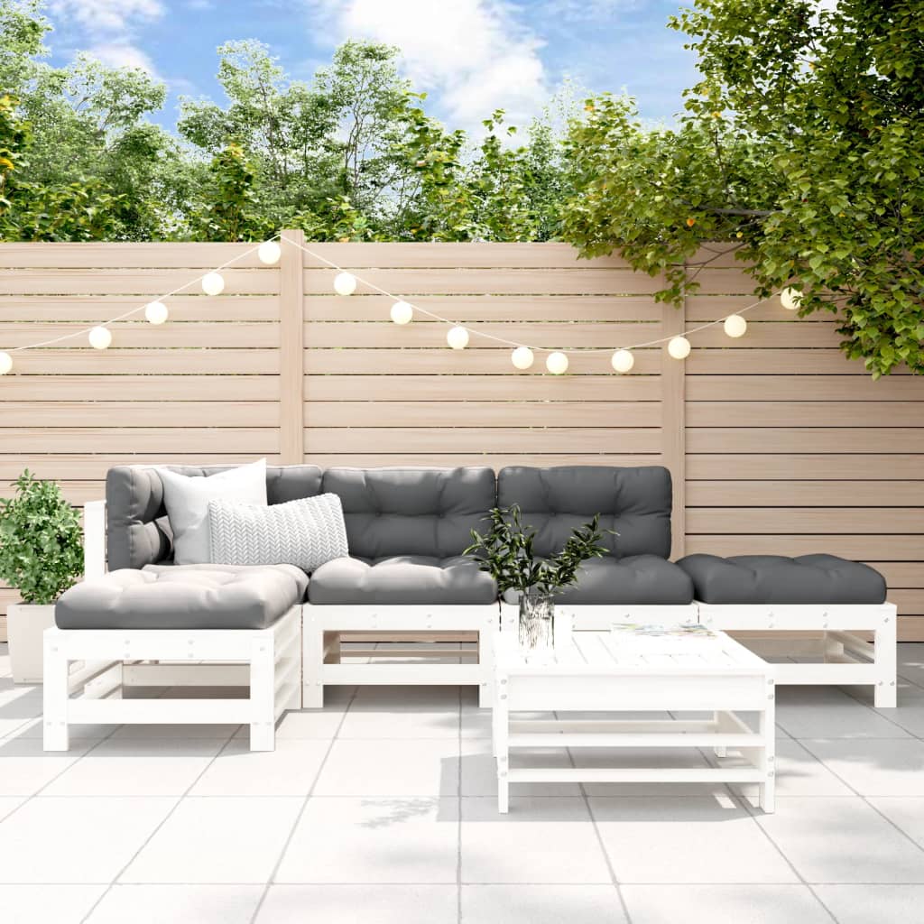 vidaXL 6-delige Loungeset massief grenenhout