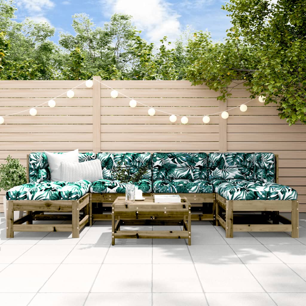 vidaXL 7-delige Loungeset massief grenenhout