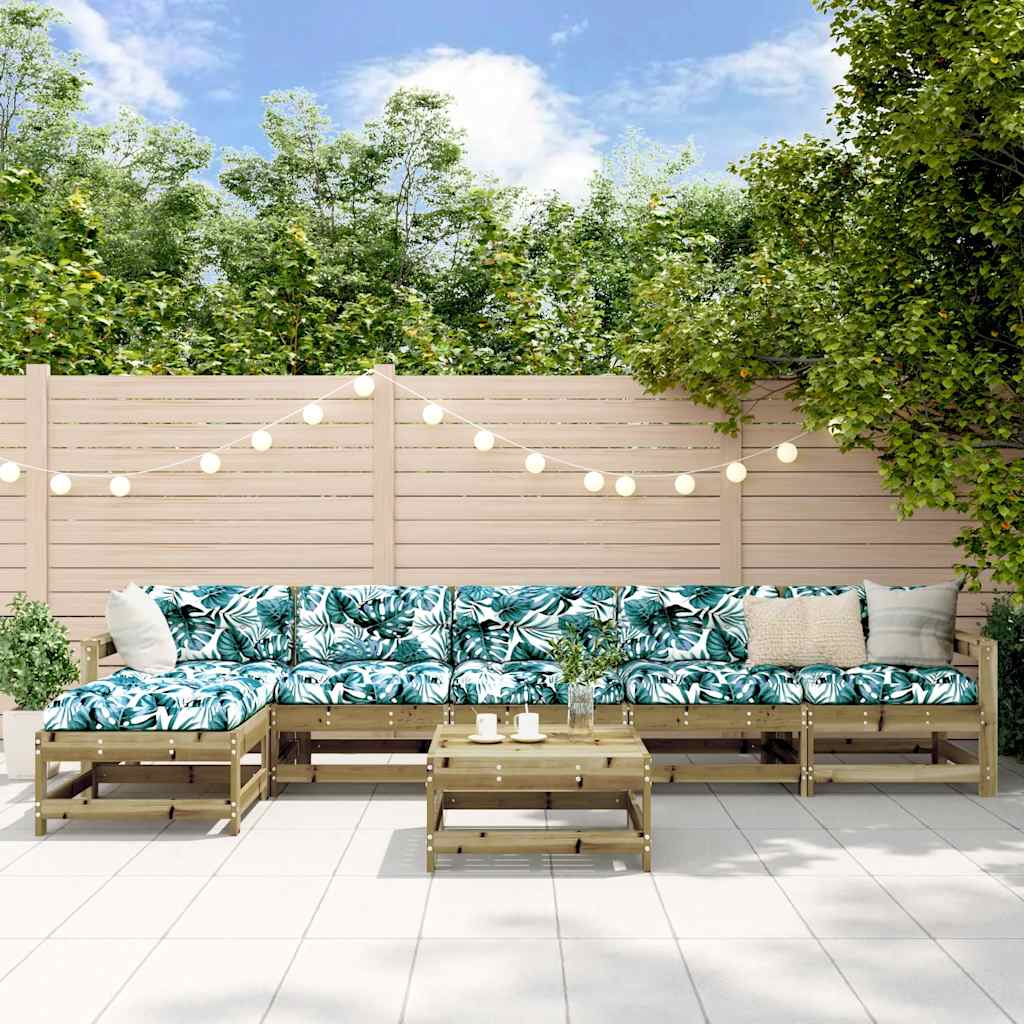vidaXL 7-delige Loungeset massief grenenhout