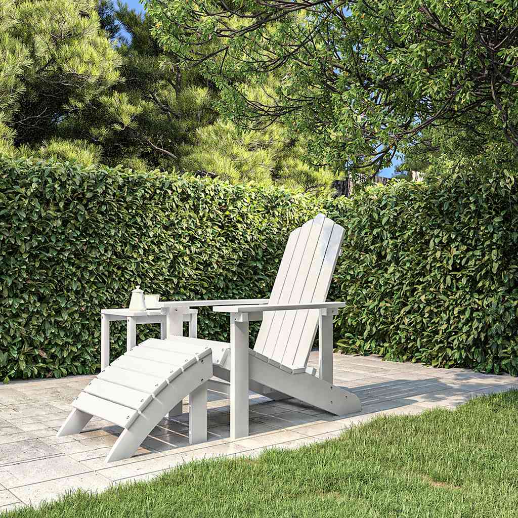 vidaXL Tuinstoelen 2 st Adirondack met voetensteunen HDPE wit
