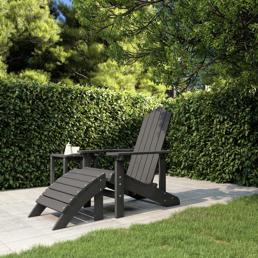 vidaXL Tuinstoelen 2 st Adirondack met voetensteunen HDPE wit