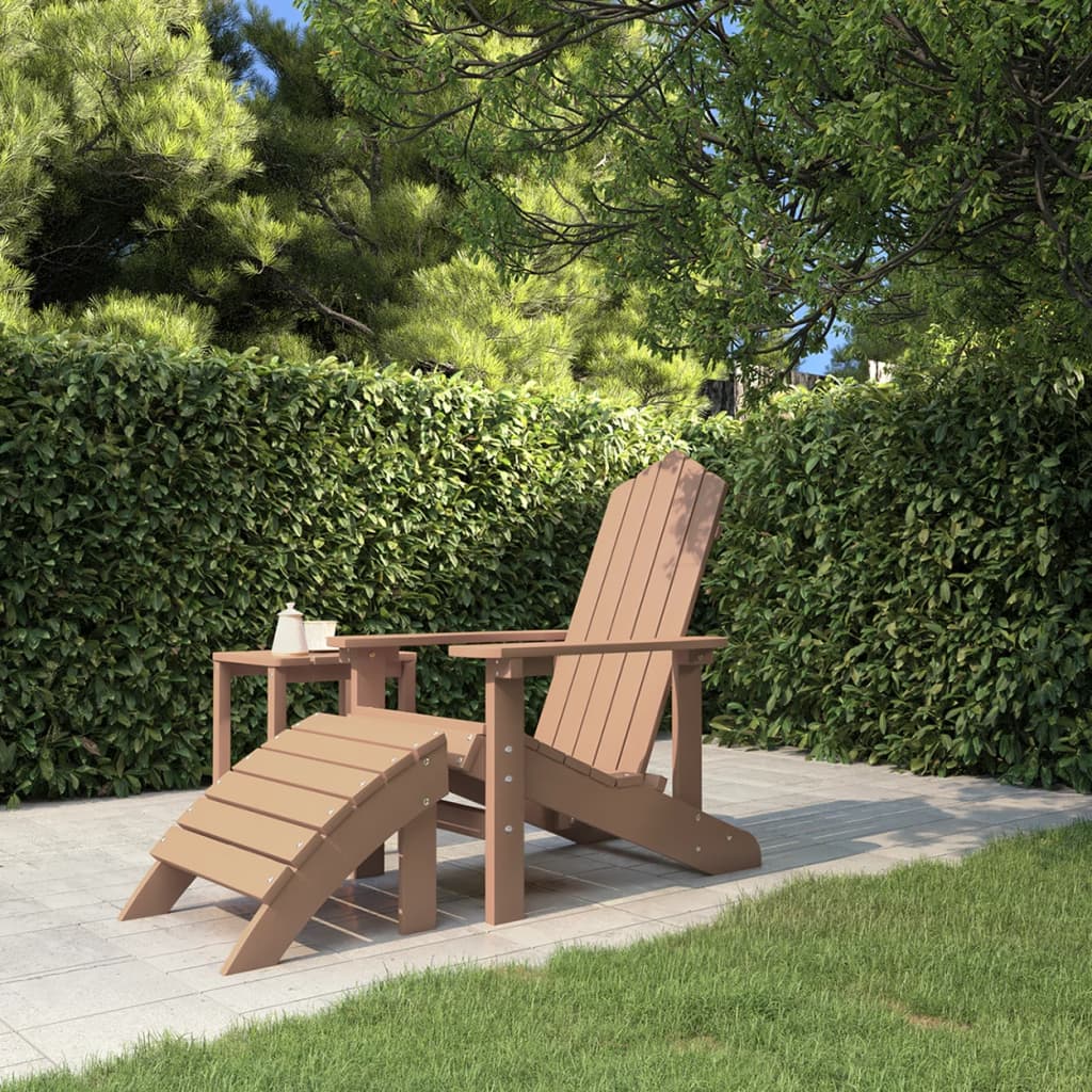 vidaXL Tuinstoelen 2 st Adirondack met voetensteunen HDPE wit