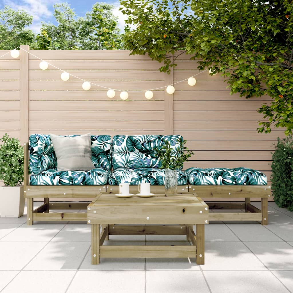 vidaXL 4-Piece Solid Pine Wood Lounge Set