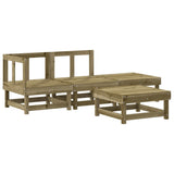 vidaXL 4-Piece Solid Pine Wood Lounge Set