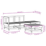vidaXL 4-Piece Solid Pine Wood Lounge Set