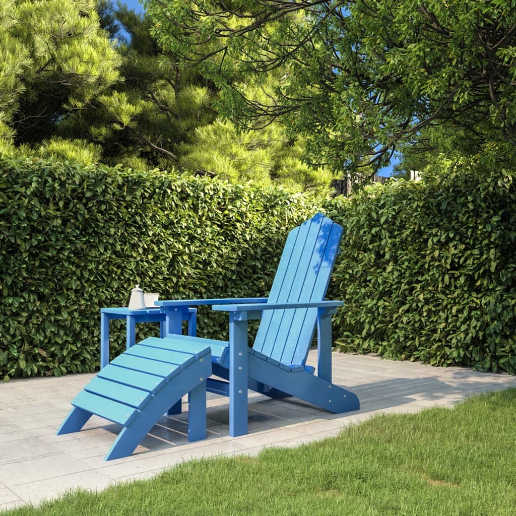 vidaXL Tuinstoelen 2 st Adirondack met voetensteunen HDPE wit