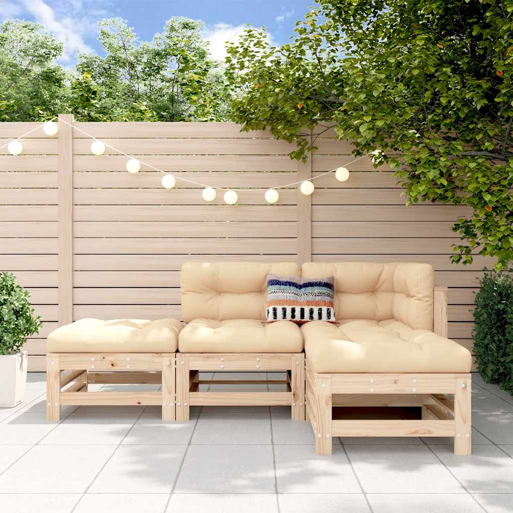 vidaXL 4-delige Loungeset massief grenenhout