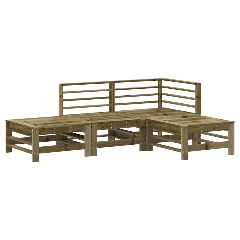vidaXL 4-delige Loungeset massief grenenhout
