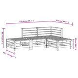 vidaXL 4-delige Loungeset massief grenenhout