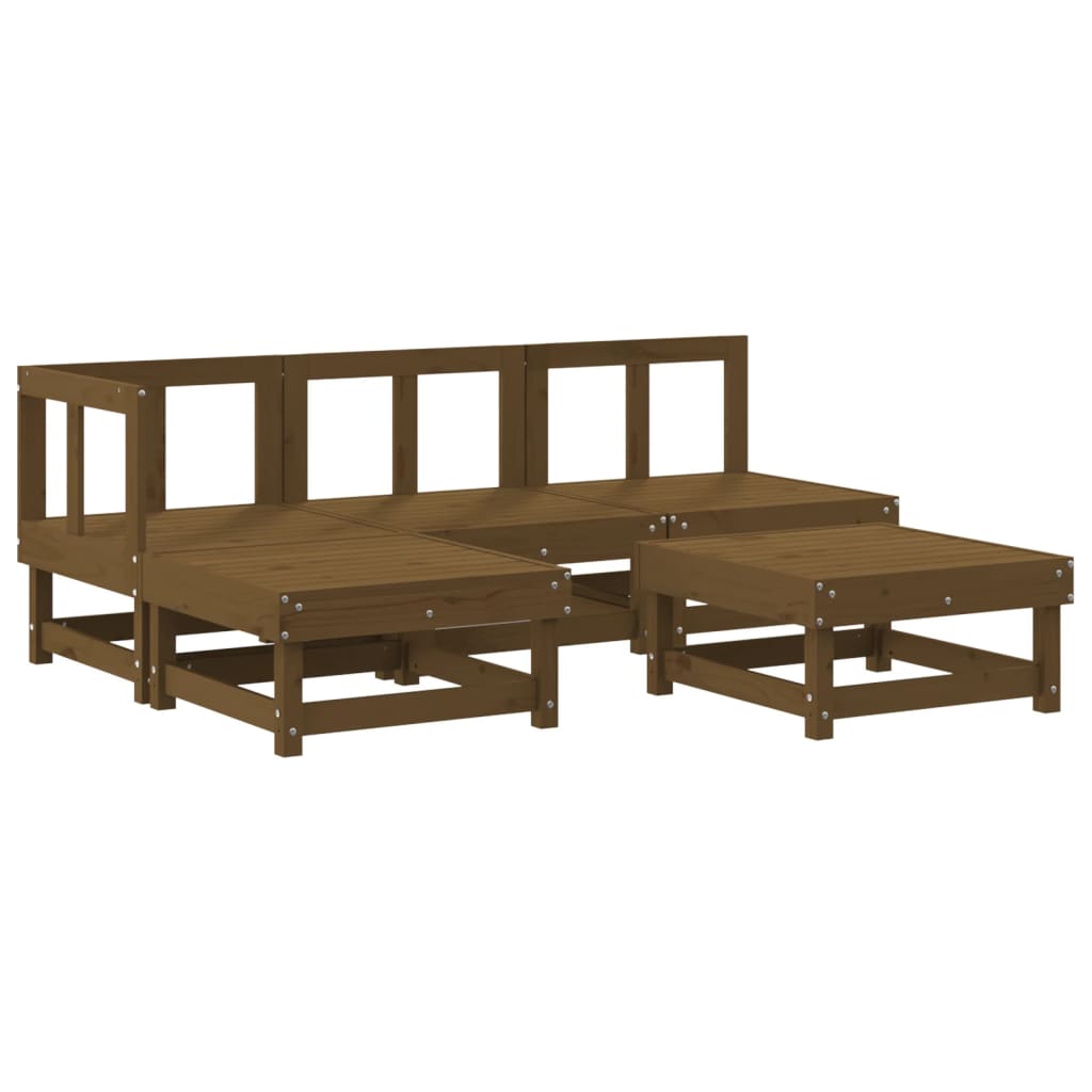 vidaXL 5-delige Loungeset massief grenenhout
