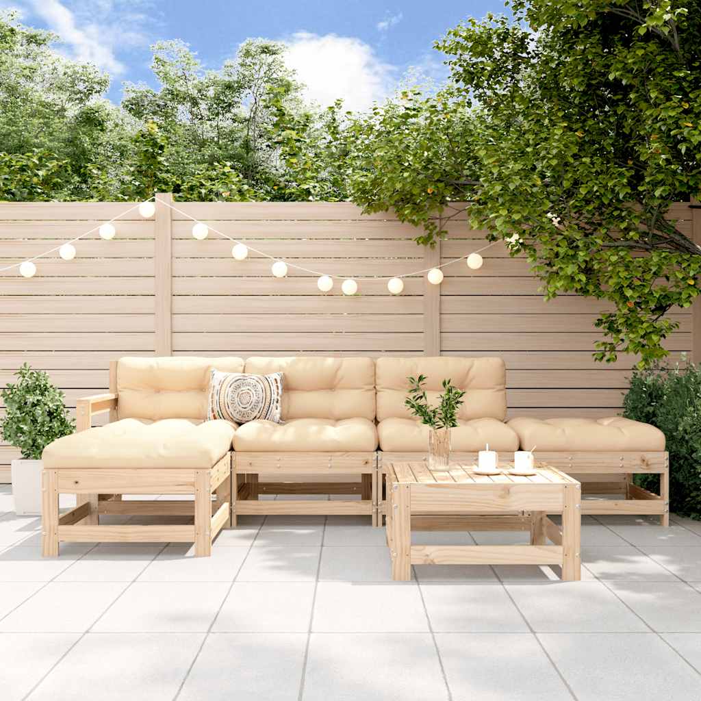 vidaXL 6-piece Lounge Set solid pinewood