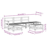 vidaXL 6-piece Lounge Set solid pinewood
