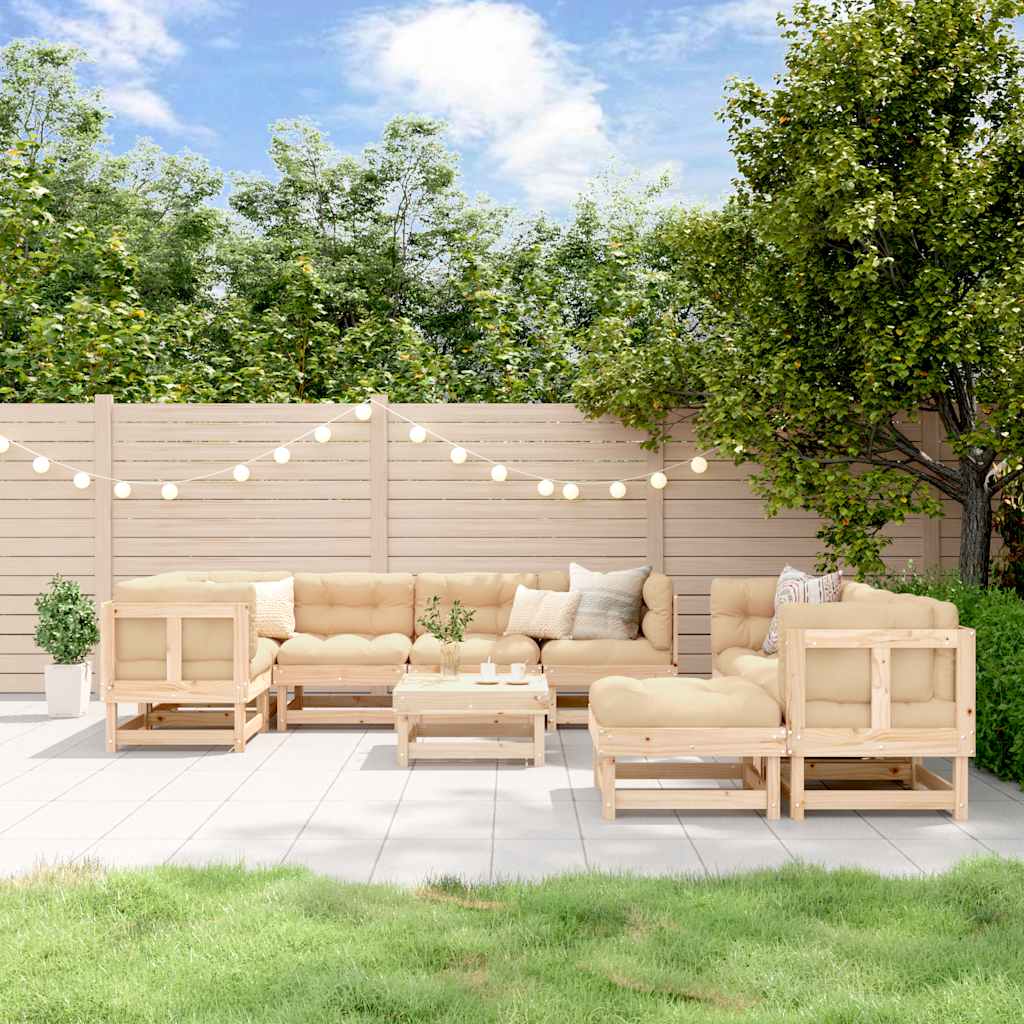 vidaXL 10-delige Loungeset massief grenenhout