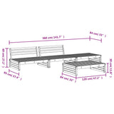 vidaXL 4-delige Loungeset massief grenenhout