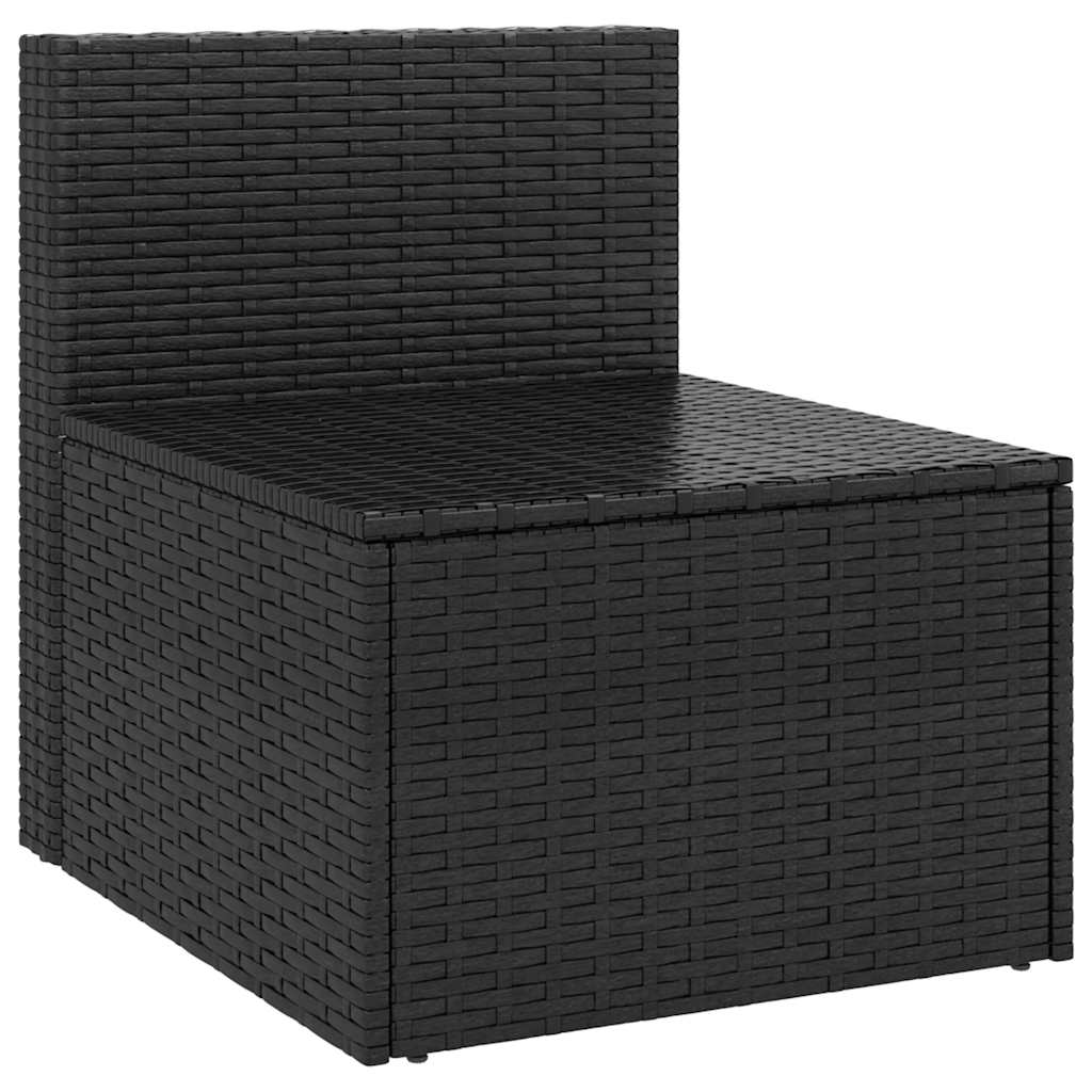 vidaXL 4-delige Loungeset met kussens poly rattan zwart
