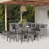 vidaXL 6-delige Tuinset met kussens poly rattan zwart