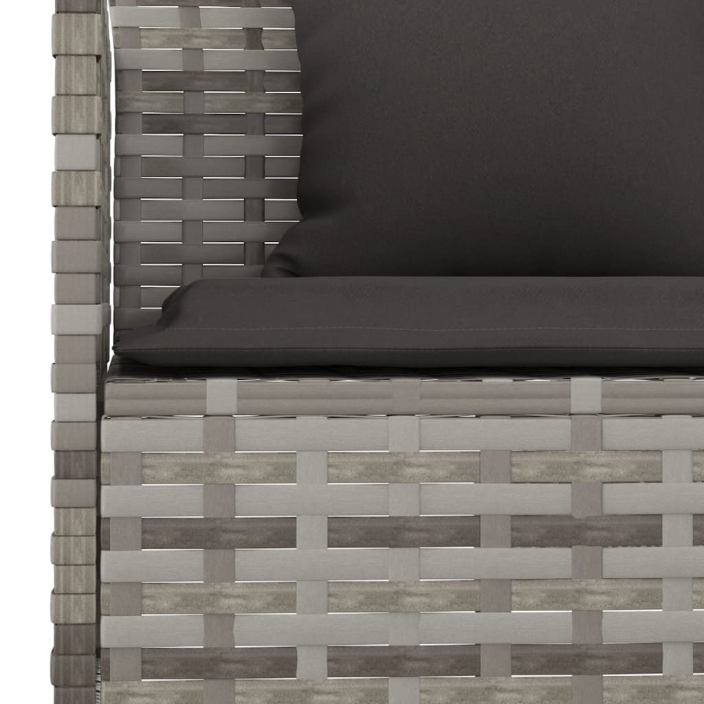 vidaXL 6-delige Tuinset met kussens poly rattan zwart