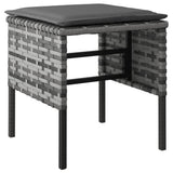 vidaXL 6-delige Tuinset met kussens poly rattan zwart