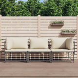 vidaXL Hoekbanken sectioneel met kussens 2 st poly rattan