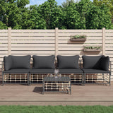 vidaXL Hoekbanken sectioneel met kussens 2 st poly rattan