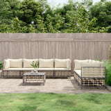 vidaXL 5-delige Loungeset met kussens poly rattan antracietkleurig