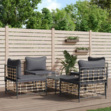 vidaXL 5-piece Lounge Set with cushions poly rattan anthracite